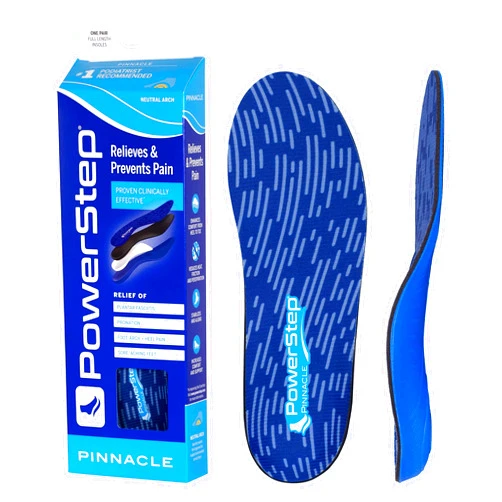 PowerStep Pinnacle Insoles - Orthotics for Plantar Fasciitis Relief - Full Length Orthotic Insoles for Arch Support with Moderate Pronation - #1 Podiatrist Recommended (M 10-10.5 W 12)