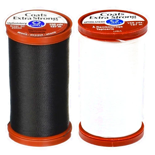 Craft Bunch Coats & Clark Extra Strong Upholstery Thread, 150-Yard Spools (Black & Natural Cream/White)