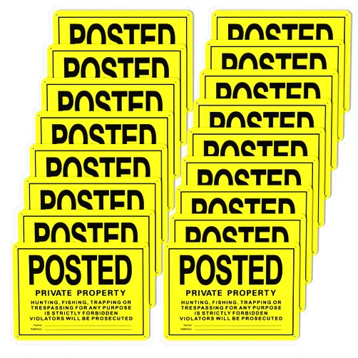 Draupnir 15Pcs Posted Signs No Trespassing No Hunting Signs Private Property Aluminum Metal for Warning No Hunting Fishing Trapping Indoor Outdoor Use(10