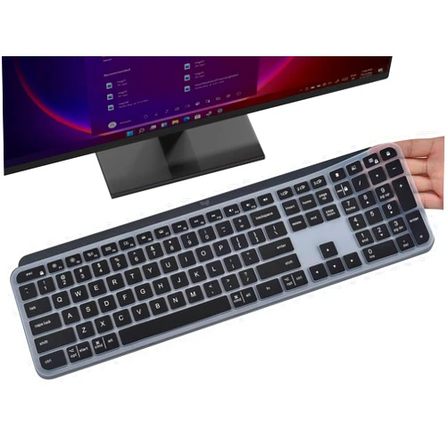 DAMMOMKO Keyboard Cover Skin for MX Keys S & MX Keys Advanced Illuminated Wireless Keyboard, Craft Advanced Wireless Keyboard Protector, MX Keys S Silicone Protective Skin, Black