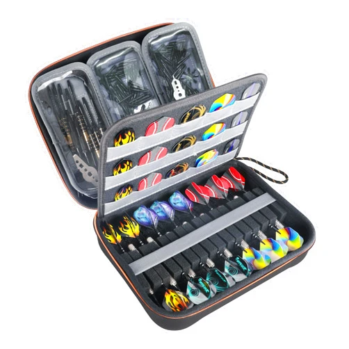USA Gear XL Semi Hard Shell Dart Case - Darts Carrying Case for Darts (15), Dart Tips, Dart Shafts, Dart Flights, and More Dart Accessories - Compatible with Soft Tip Darts and Steel Tip Darts