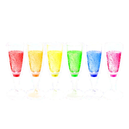FAMI LED Wine Champagne Flute Glasses, (Set of 6 Multi-Color) Water Liquid Activated Flashing Light Up Cup Blinking Cocktail Whisky Drinkware Glow Mugs for Wedding Christmas Party Gifts