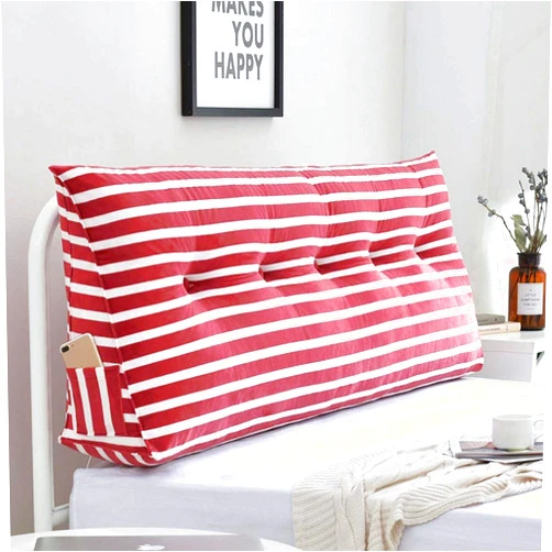 ZHNALIUS Soft Comfortable Double Bed Backrest Headboard Wedge Cushion Pillow for Reading Rest，Breathable Triangular Support Positioning backand Back Waist Wall Pillow with Washable Cover Red