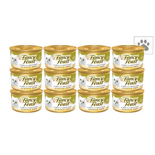 The Drayce Place Gourmet Wet Cat Food Classic Pate Feasts, 12 cans + TDP Sticker (Turkey & Giblets Feast)