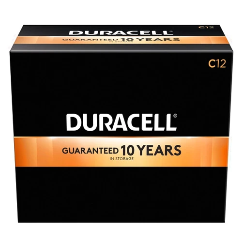 Duracell - CopperTop C Alkaline Batteries with recloseable package - long lasting, all-purpose C battery for household and business - Pack of 12