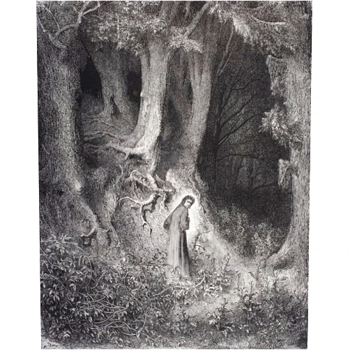 Posterazzi Engraving By Gustave Dore 1832-1883 French Artist And Illustrator For Inferno By Dante Alighieri Canto I Lines 1 And 2 Poster Print (13 x 16)