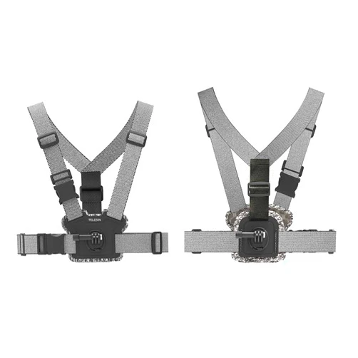 TELESIN Chest Strap Mount, Front & Back Video Angle Harness Wearing Belt Mount for GoPro Max Hero 10 9 8 7 6 5 Black Session, Insta360 One R One X2, DJI Osmo Action 2 Camera Accessories