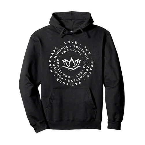 Vintage Inspirational Designs Love Joy Peace Lotus Vintage Inspirational Pullover Hoodie