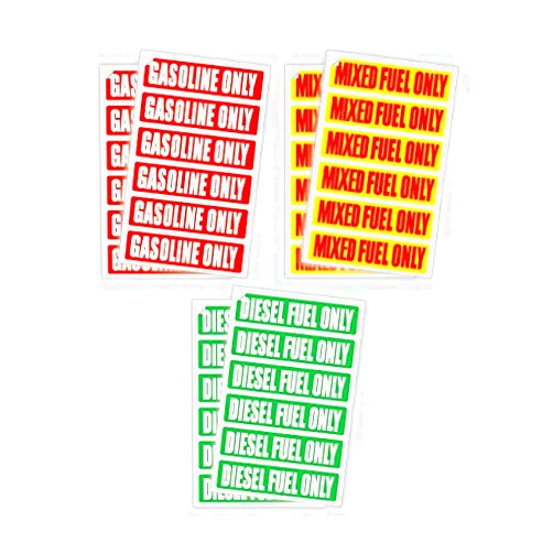 OSMdecals (3 Sets of 12 Decals) DIESEL FUEL ONLY / GASOLINE ONLY / MIXED FUEL ONLY Automotive Decals / Labels / Markers / Weatherproof and Chemical Resistant Stickers…