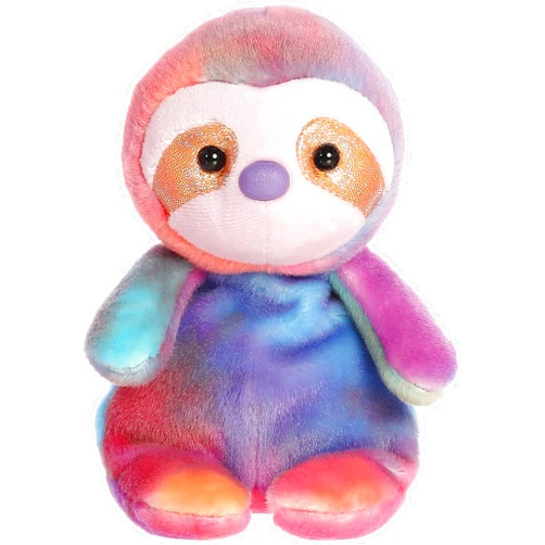 Aurora® Vibrant Jammies™ Figgy Sloth™ Stuffed Animal - Colorful Delight - Eye-Catching Patterns - Multicolor 8 Inches