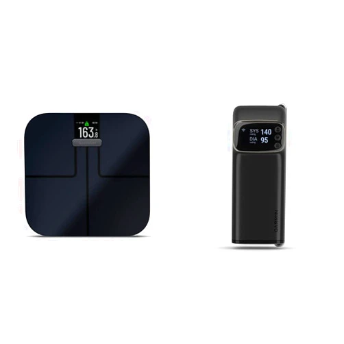 Garmin Index S2, Smart Scale with Wireless Connectivity, Black (010-02294-02) & Index™ BPM, Smart Blood Pressure Monitor, FDA-Cleared Medical Device, Easy-to-Use with Built-in Display
