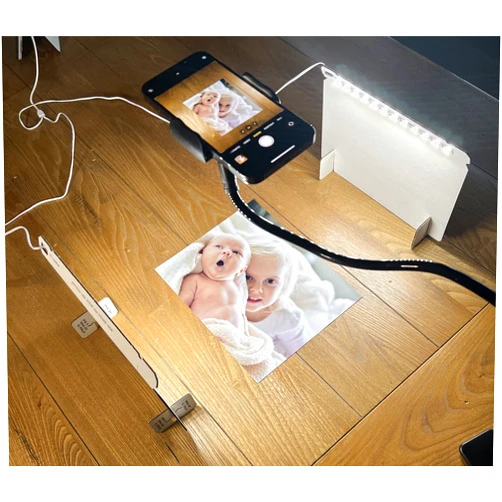 Scanner Bin Dual Light Stands for scanning documents, Photos, Products, Albums, textbooks, and Receipts with Balanced Illumination