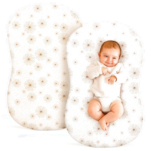 Termichy Baby Lounger Covers for Newborns: Muslin Lounger Pillow Covers Fit for Snuggle Me for Cozy Naps at Home or On The Go – Must Have Baby Nest Lounger Sheets for Toddler Girl Boy 0-12 Months