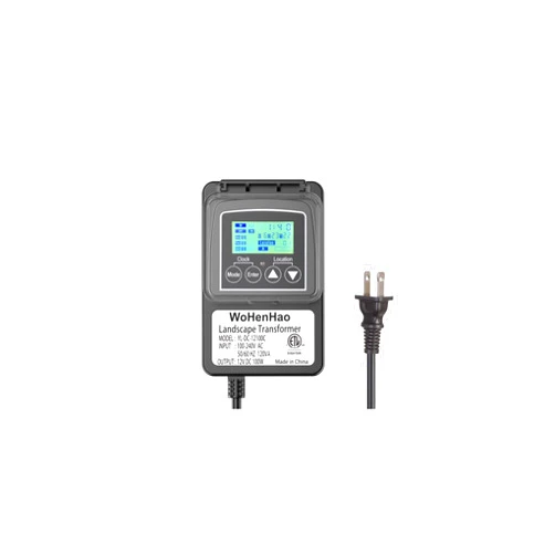 Wohenhao 100W Low Voltage Lighting Transformer for 12V DC Output Low Voltage Landscape Lights, 100-240V AC to 12V DC Output Landscape Lights Transformer, with Astronomic Timer