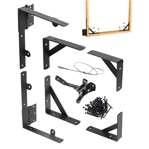 AYAYGD Anti Sag Gate Frame Kit Heavy Duty Fence Gate Kit Gate Corner Brace Bracket Adjustable Gate Hardware with Gate Latch for Wooden Fences,Walk Gates,Garden Doors,Corral Gates,Wood Windows (1Sets)
