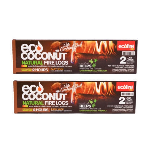 Ecofire COCONUT FIRELOG BOX with 2 LOGS -40.21OZ Pack of 2