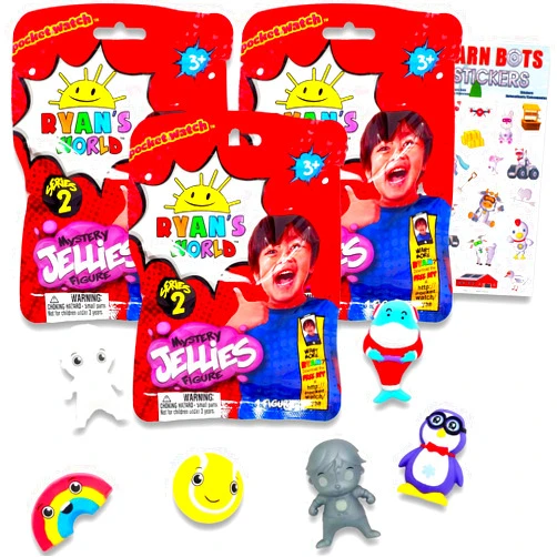 Ryan's World Blind Bags Party Favors 3 Pack - Bundle with 3 Ryan's World Mystery Figurines Plus Stickers for Kids | Ryan's World Figure Set