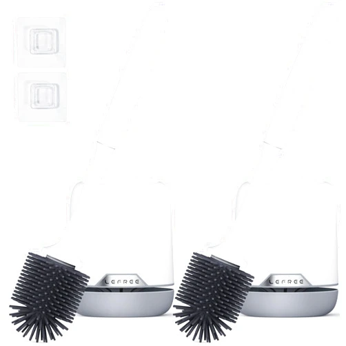 Lefree 2 Pack Silicone Toilet Brush,Homemod Toilet Bowl Brush and Holder Set with Ventilated Holder, Toilet Cleaner Brush for Bathroom,Floor Standing & Wall Mounted Toilet Scrubber Without Drilling