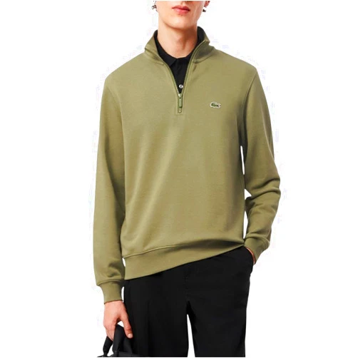 Lacoste Men's Core Collection Regular Fit Classic Zip Up Mock Neck Sweatshirt