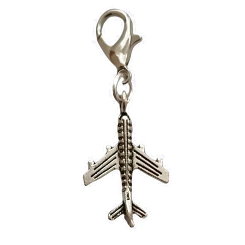WYGUYO 2 Pcs Airplane Charms, Plane Clip on Charm, Plane Zipper Pull, Transportation Jewelry