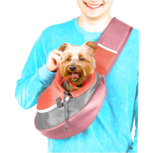 Cuddlissimo! Pet Sling Carrier - Small Dog Puppy Cat Carrying Bag Purse Pouch - for Pooch Doggy Doggie Yorkie Chihuahua Baby Papoose Bjorn - Hiking Travel Front Backpack Chest Body Holder Pack (Red)