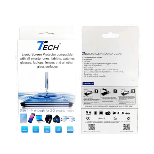 7TECH Phone Scratch Remover and Cracked Repair Liquid Liquid Glass Screen Protector | Universal Nano Protection Suitable for All Phones Tablets Smart Watches (up to 3 Devices)