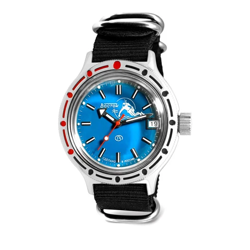 Vostok | Amphibia 420059 Scuba Dude Automatic Self-Winding Diver Wrist Watch | Black Strap