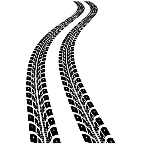 Kellysdesigns Tire Tracks Wall Decal Vinyl Sticker Tire Tread Decals Automotive Murals Boys Room Wall Decor (4tetk)