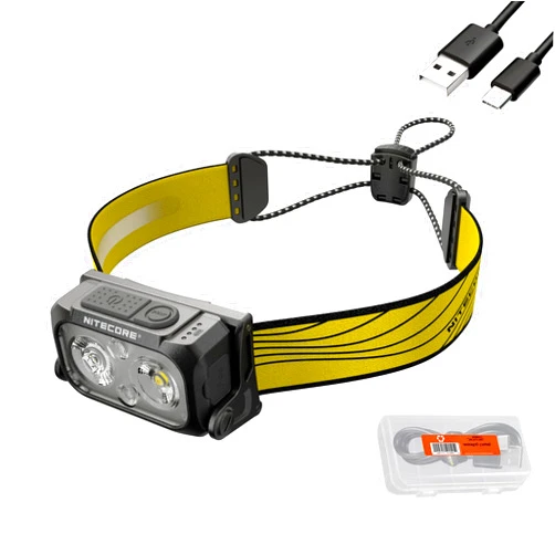 Nitecore NU25 400 USB-C Rechargeable Headlamp, Lightweight, Dual Beam, with Red Lighting for Hiking, Climbing, and Camping, with Lumentac Organizer