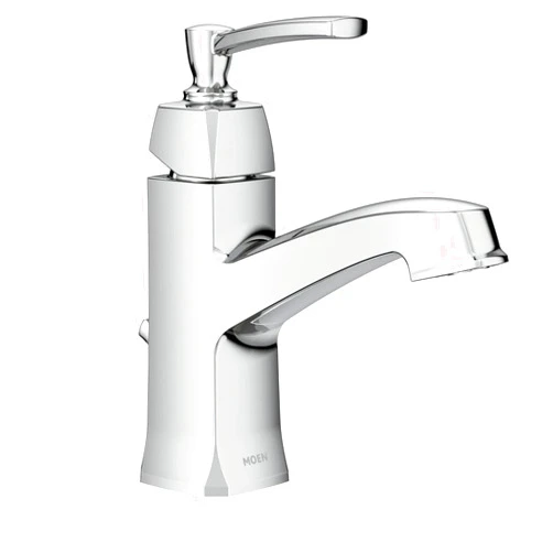 Moen Conway Chrome One-Handle Single Hole or Centerset Bathroom Faucet with Drain Assembly, WS84923