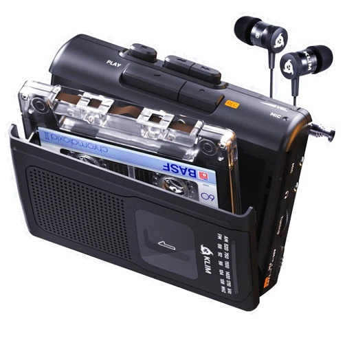 KLIM K8 Cassette Tape Player Portable + Cassette Recorder + New + AM/FM Walkman Cassette Player + Built-in Microphone & Speaker + Headphone Jack & Earphones