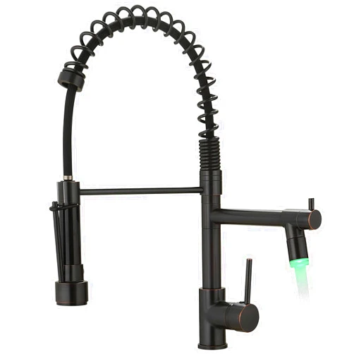 AIMADI Oil Rubbed Bronze Kitchen Faucet with Pull Down Sprayer,Commercial Single Handle Single Hole Stainless Steel Kitchen Sink Faucet for Farmhouse Camper Laundry Rv Bar