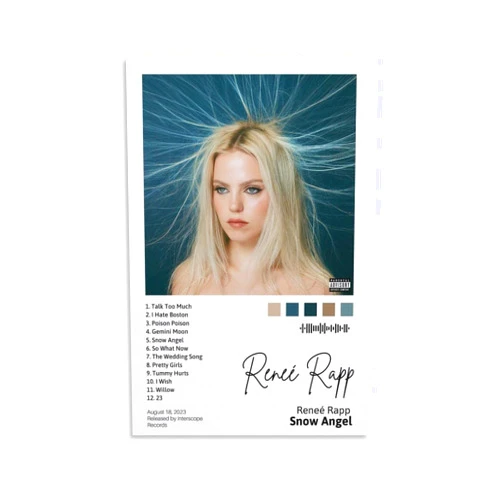 DAGUYS Singer Renee Rapp Snow Angel Albums Music Poster 1 Wall Art Poster Gifts Bedroom Prints Home Decor Hanging Picture Canvas Painting Posters 08x12inch(20x30cm)