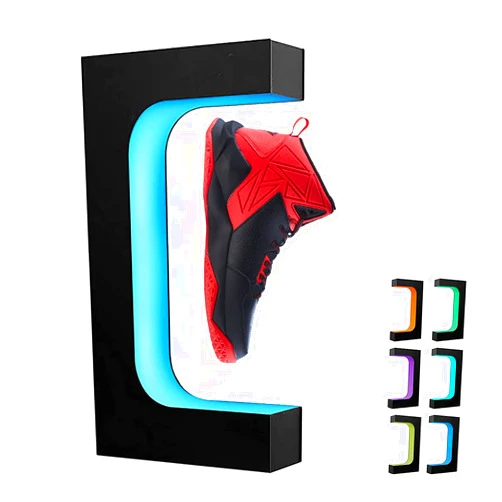 Yegvea Levitating Shoe Display Floating Sneaker Stand,Magnetic Levitation Sneakers Stand with 16 Colors Remote Control and 360° Rotation