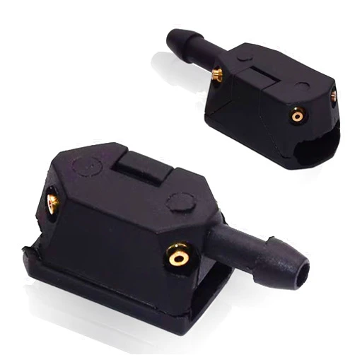 Luminuti 1 Pack 2 Pcs Front Windshield Washer Nozzles, Front Windshield Spray Nozzles Wiper Spray Washer Jet Arm Type Spray Nozzle Adjusts 4-Way Water Spray Universal Car Wiper (Black)