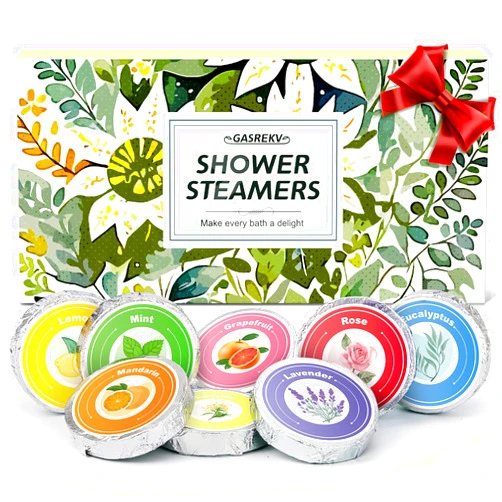 GASREKV Shower Steamers Aromatherapy 8-Pack Gifts Set - Natural Essential Oil Shower Steamers for Relaxation - Mother's Day, Birthday Presents, Ideal for Stress Relief - Bath Bombs Alternative for Home Spa