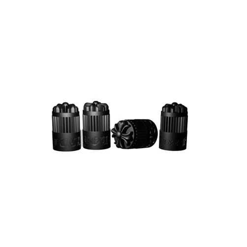 Reloot Tire Valve Stem Caps, Black, 4 pcs/Pack, Tire Valve Cap Set, Corrosion Resistant, Universal Stem Covers for Cars Trucks Motorcycles SUVs and Bikes