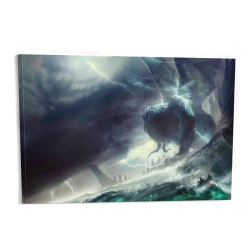 DOAI Sea Monster Cthulhu Mythos Canvas Art Poster and Wall Art Picture Print Modern Family Bedroom Decor Posters Gifts 12x18inch(30x45cm)