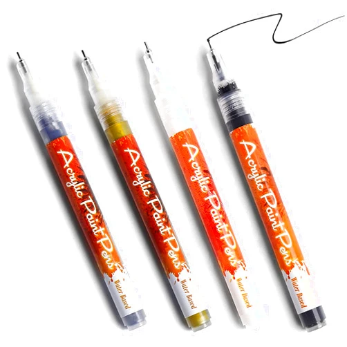 PICKX Nail Art Painting Pen Quick Dry Acrylic Paint Graffiti Pen 1mm Tip DIY Nail Beauty Tool,Nail Art Painting Pen,for Acrylic/Natural/Gel Nails (silver)