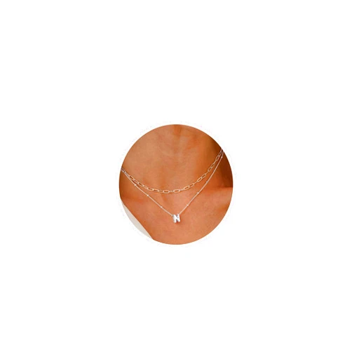 Turandoss Dainty Gold Initial Necklaces for Women Trendy - Layered Gold Initial Tiny Small Pendent Necklaces for Women, Personalized Choker Paperclip Chain Necklace Easter Jewelry Gifts for Her