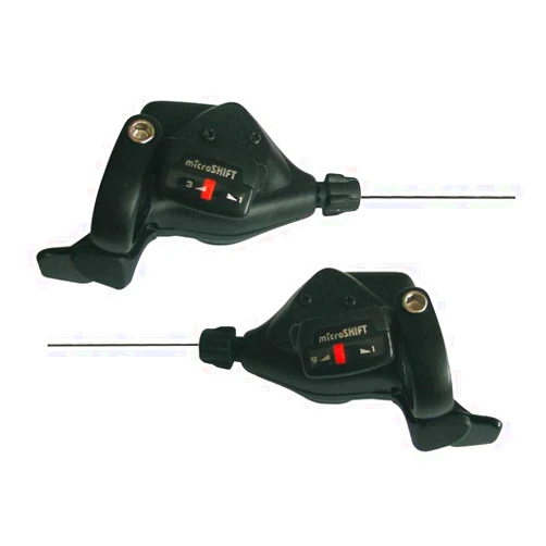 microSHIFT | TS71 Thumb Tap Shifter Set | 9-Speed | Triple | Optical Gear Indicator | Shimano Compatible