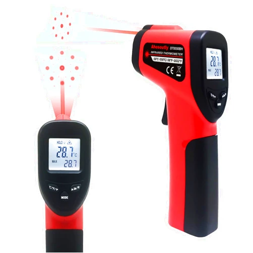 AHOSOUTLY Infrared Thermometer Temperature Gun (NOT for Humans) -58℉~1022℉ (-50℃～550℃) 9-Point Laser Non-Contact Instant-Read Digital Laser Infrared Ir Thermometer with Backlight
