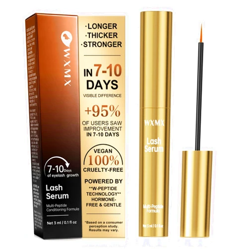 WXMX Lash Serum for Eyelash Growth – Visible Results in 7 Days, Powered by W-Peptide Technology, Fuller-Looking Lashes, Hormone-Free & Gentle for Sensitive Eyes (0.1 fl oz)