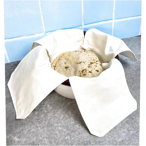 Clarkia Cotton Double Layer Roti Clothes Wrap with flaps muslin cloth for chapati for hot case kitchen Chapati cloth wrap roti cloth - 1 piece, Fabric