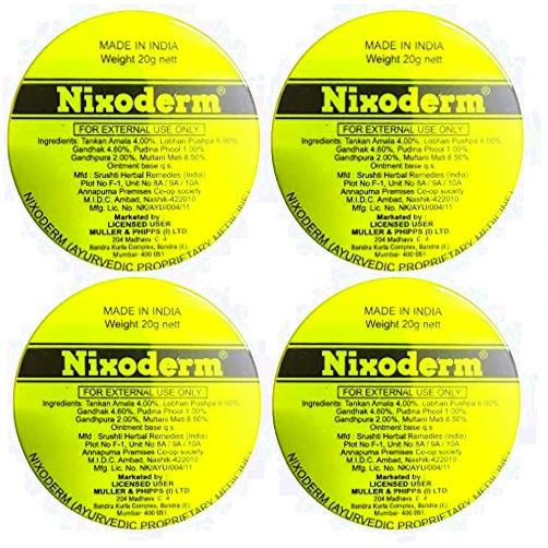 Nixoderm for Skin Problems Cream 20g Ayurvedic Ointment Cream Pack of (4)