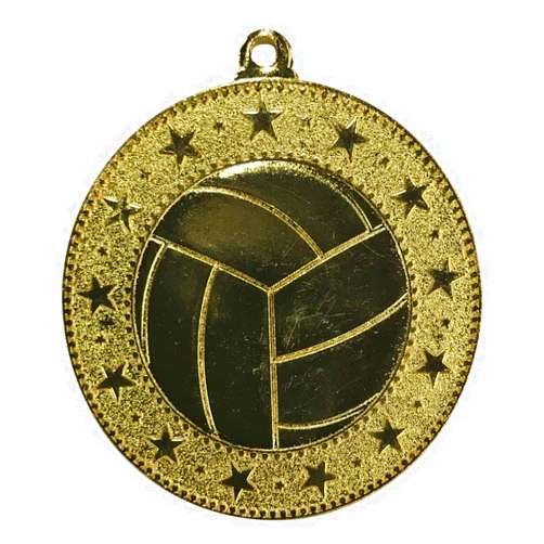 Express Medals 10 Pack of Gold Volleyball Medals Trophy Awards with Neck Ribbons Champion Winner Boys Girls Mens Womens Tournament Event Award Trophies Gift 1st First Place Indoor Outdoor Beach