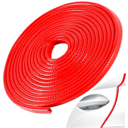 SINGARO 49Ft (15M) Car Door Edge Guard, No Glue Car Door Entry Guard Protective Strip, Rubber Edge Trim Car Door Protector, Applicable to Car, Truck, SUV and ATV, Car Exterior Accessories（Red）