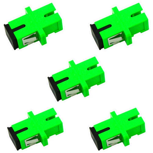 PacSatSales SC/APC Fiber Optic Coupler - 5 pack - APC SC to SC Coupler - SC Fiber Connector Kit - SC/APC to SC/APC Fiber Coupler for Extending Fiber Internet cables or optical cable extension
