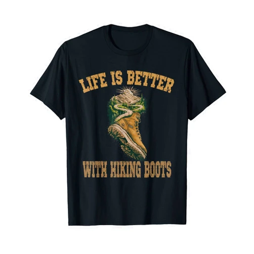 Enjoy the Adventure Vintage Outdoor Hiking Boots Cool Hiking Boots Saying for Hikers for a Hiker T-Shirt