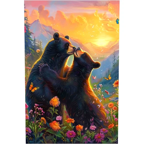 CNLZ Two Kissing Bears Puzzles - 300 Pieces Jigsaw Puzzle for Adult Beginners - Brainstorming Game for Teens - Great Gifts for Family Relaxing Brain